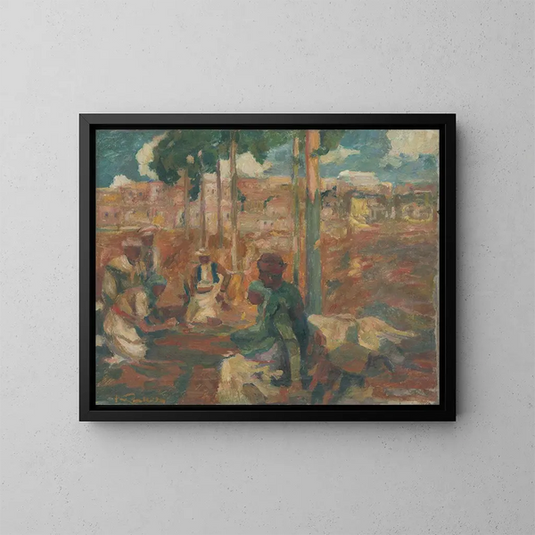Markt von Dalmacky - Gejza Kukán — gerahmtes Bild an der Wand