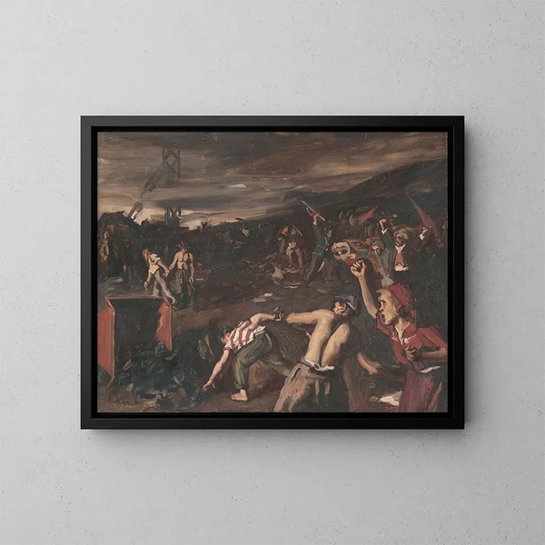 Streik der Bergleute - Gejza Kukán — gerahmtes Bild an der Wand