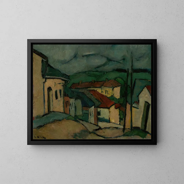Ernte in Levoe - Gejza Schiller — gerahmtes Bild an der Wand