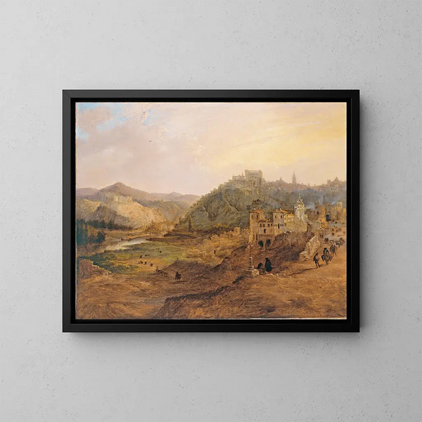 Allgemeine Ansicht von Toledo von der Kanoniker-Kreuz - Genaro Pérez Villaamil — gerahmtes Bild an der Wand