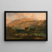 Ansicht der Stadt Fraga und ihrer Hängebrücke - Genaro Pérez Villaamil — gerahmtes Bild an der Wand