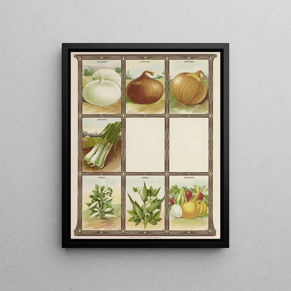 Genesee Valley Lithograph Co - Onions Okra Gourds.webp