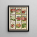 Gänseblümchen, Zitronenverbene, Vinca, Nelken - Genesee Valley Lithograph & Co.. — gerahmtes Bild an der Wand