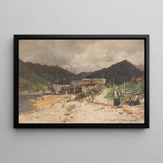 Georg Anton Rasmussen - Norwegian fishing village.webp