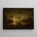 Nacht im Mondschein am See - Georg Eduard Otto Saal — gerahmtes Bild an der Wand