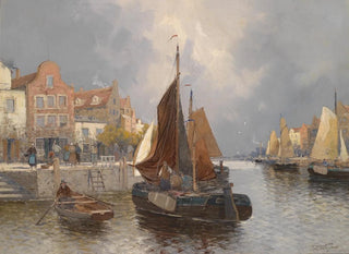 Ansicht des holländischen Hafens - Georg Fischhof — Ansicht des Kunstwerks