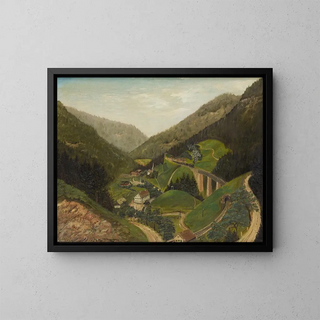 Der Eisenbahnweg von Hllental bei der Ravenna-Brücke - Georg Michael Zimmermann — gerahmtes Bild an der Wand
