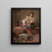 Zwei Mädchen mit Puppen - Georg Rößler — gerahmtes Bild an der Wand
