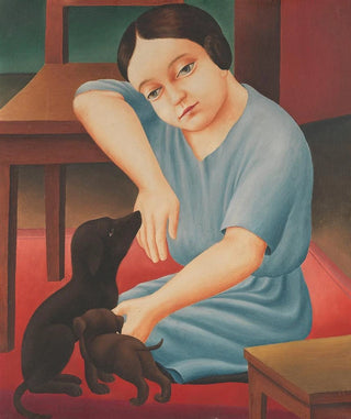Georg Schrimpf - Mdchen mit Hunden.webp