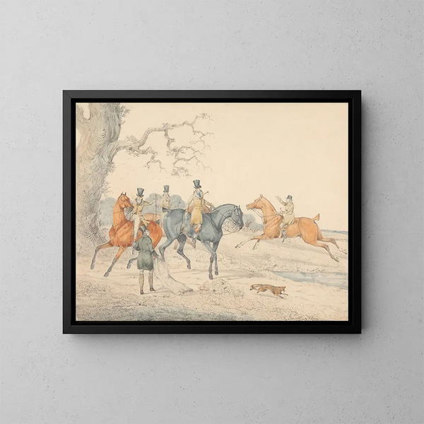 Libérer un sac de renard - George Alken — gerahmtes Bild an der Wand