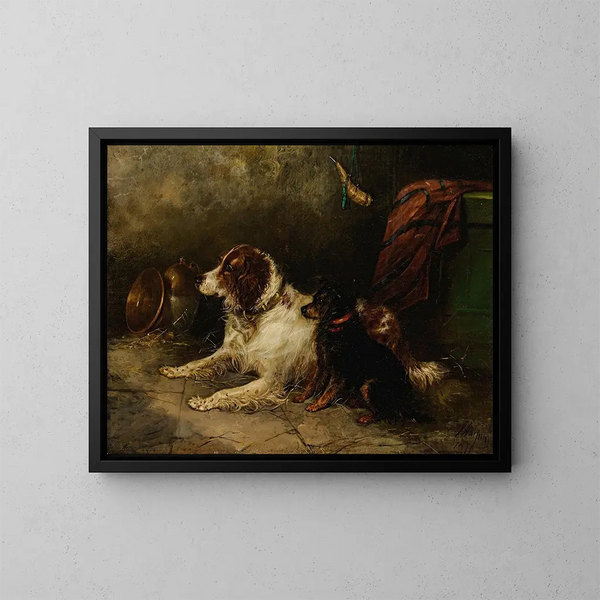 aufmerksame Freunde - George Armfield — gerahmtes Bild an der Wand
