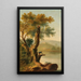 Landschaft mit einem Mann beim Angeln - George Barret — gerahmtes Bild an der Wand