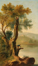 Landschaft mit einem Mann beim Angeln - George Barret — Ansicht des Kunstwerks