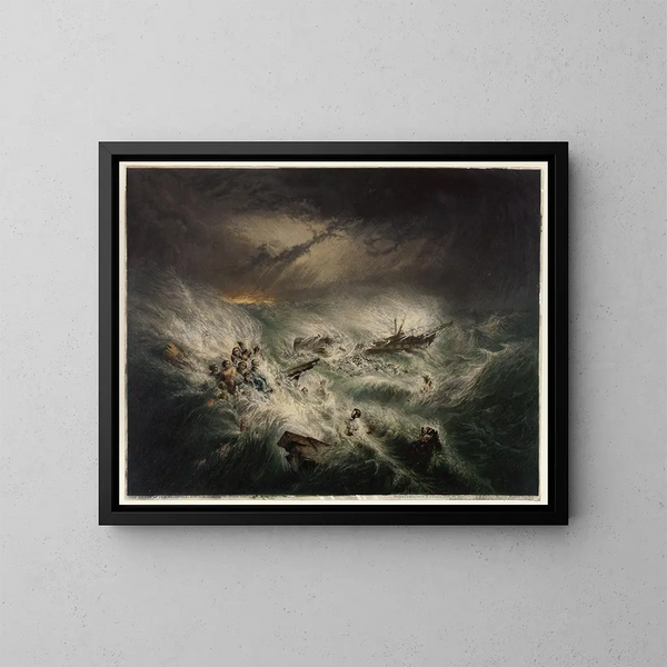 Der Schiffsbruch der Reliance, 12. November 1842 - George Baxter — gerahmtes Bild an der Wand
