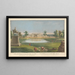 Ansicht des Hauses vom Reiterstandbild im Park des Grafen Temple in Stow im Buckinghamshire - George Bickham der Ältere — gerahmtes Bild an der Wand