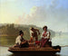 Die Bootsmänner am Missouri - George Caleb Bingham — Ansicht des Kunstwerks