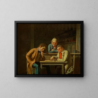 Die Dame-Spiele - George Caleb Bingham — gerahmtes Bild an der Wand