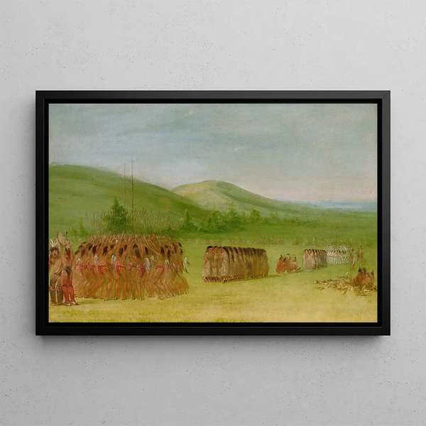 Danse de balle Choctaw - George Catlin — gerahmtes Bild an der Wand
