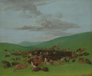Jagd auf Bisons umgeben von den Hidatsa - George Catlin — Ansicht des Kunstwerks