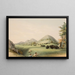 Jagd auf Bisons in einer Schlucht - George Catlin — gerahmtes Bild an der Wand