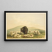 Bisonjagd, weiße Wölfe greifen einen Büffel an - George Catlin — gerahmtes Bild an der Wand