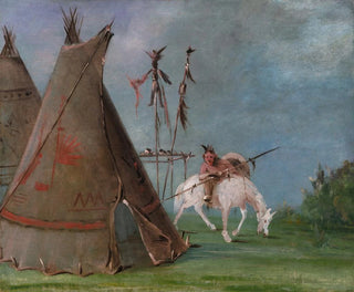 Lodge comanche des peaux de buffle - George Catlin — Ansicht des Kunstwerks