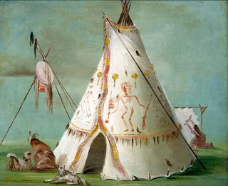 Hütte der fünfundzwanzig Büffelhaut - George Catlin — Ansicht des Kunstwerks