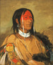 Eeh-Tow-Wes-Ka-Zeet Derjenige, der Augen hinter sich hat, auch bekannt als Gebrochener Arm, ist ein mutiger Erstklassiger - George Catlin — Ansicht des Kunstwerks