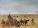Indianerfamilie beunruhigt durch die Annäherung eines Grasbrandes - George Catlin — Ansicht des Kunstwerks