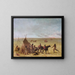 Indianerfamilie beunruhigt durch die Annäherung eines Grasbrandes - George Catlin — gerahmtes Bild an der Wand