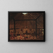 Innenansicht eines Mandan-Pavillons - George Catlin — gerahmtes Bild an der Wand