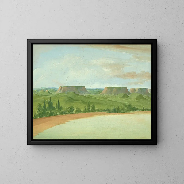 Collines carrées à 1200 miles au-dessus de Saint-Louis - George Catlin — gerahmtes Bild an der Wand