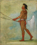 TulLockChshKo trinkt den Saft des Steins in Ballspieler-Kleidung - George Catlin — Ansicht des Kunstwerks