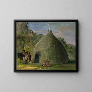 George Catlin - Wichita Lodge Thatched With Prairie Grass.webp