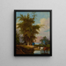 Ein Landschaft in Macao mit einem Hirten und Vieh, das eine Bambusplantage im Hintergrund tränkt - George Chinnery — gerahmtes Bild an der Wand