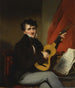 Portrait eines Mannes, der Gitarre spielt - George Chinnery — Ansicht des Kunstwerks