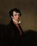 Portrait eines Gentlemans mit braunem Mantel und roter Krawatte - George Chinnery — Ansicht des Kunstwerks