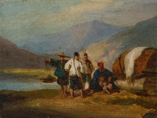Bateaux Tanka et un vendeur sur la côte de Macao - George Chinnery — Ansicht des Kunstwerks