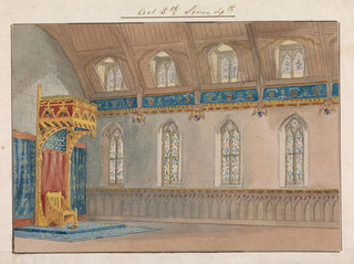 Dekor für die Darstellung von Richard II von Charles Kean im Princess's Theatre am 12. März 1857, Akt 5, Szene 4 - George Cressal Ellis — Ansicht des Kunstwerks