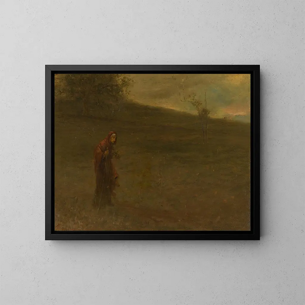 Der Sammler von Heilpflanzen - George Fuller — gerahmtes Bild an der Wand