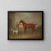 Der Kastanienjäger von M. Yarburgh, Robin Hood, gehalten von einem Kutscher mit einem Hund in einer Landschaft - George Haigh — gerahmtes Bild an der Wand