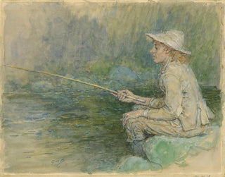 Junge beim Angeln - George Henry Boughton — Ansicht des Kunstwerks