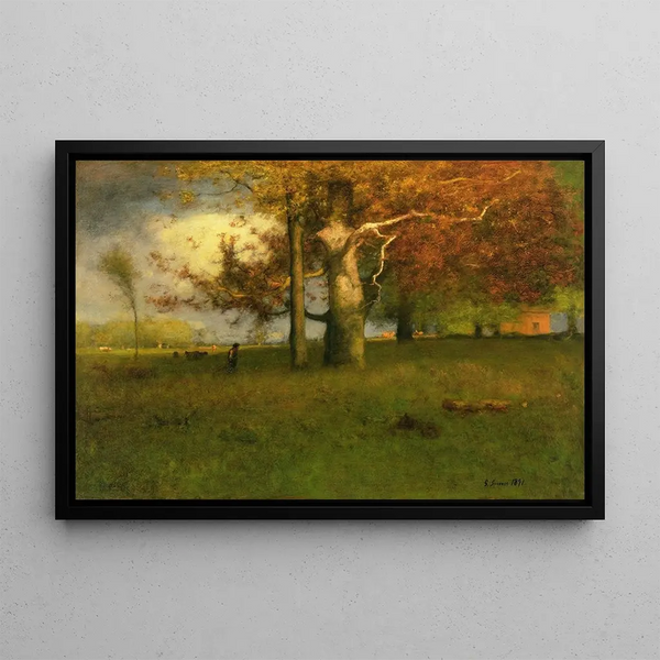 Beginn des Herbstes in Montclair - George Inness — gerahmtes Bild an der Wand