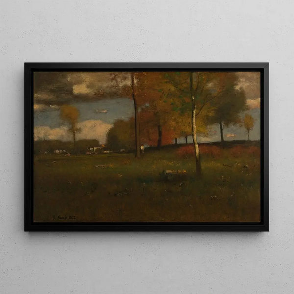 in der Nähe des Dorfes im Oktober - George Inness — gerahmtes Bild an der Wand