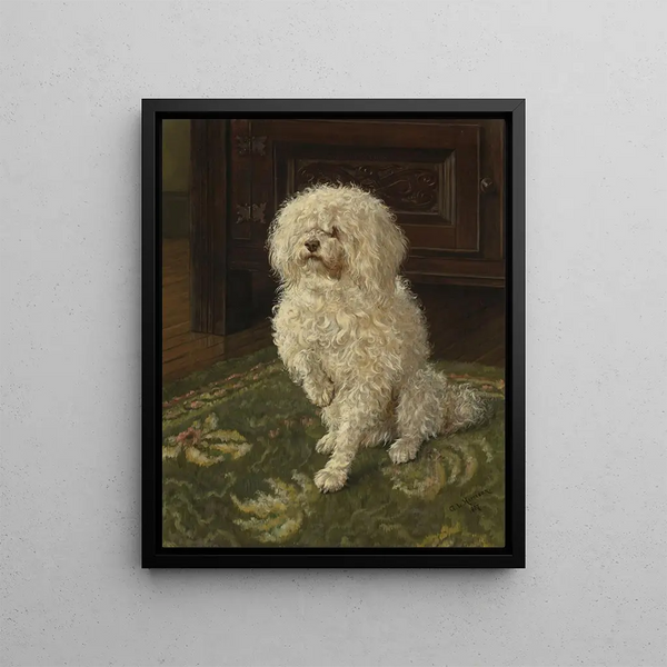 George L Harrison - Poodle on a Green Carpet.webp