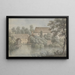 Ein Dorfteich mit Bauernhofgebäuden - George Lambert — gerahmtes Bild an der Wand