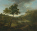 Caprice mit einem klassischen Sarkophag und möglicherweise dem Schloss Beeston, Cheshire - George Lambert — Ansicht des Kunstwerks