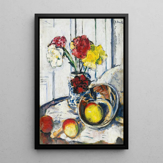 George Leslie Hunter - Still Life Of Apples And Flowers In A Blue Vase.webp