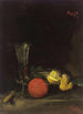 Stillleben mit Früchten und einem Weinglas - George Leslie Hunter — Ansicht des Kunstwerks