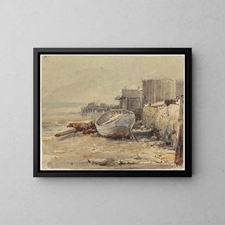 Schiff gesunken - George Loring Brown — gerahmtes Bild an der Wand
